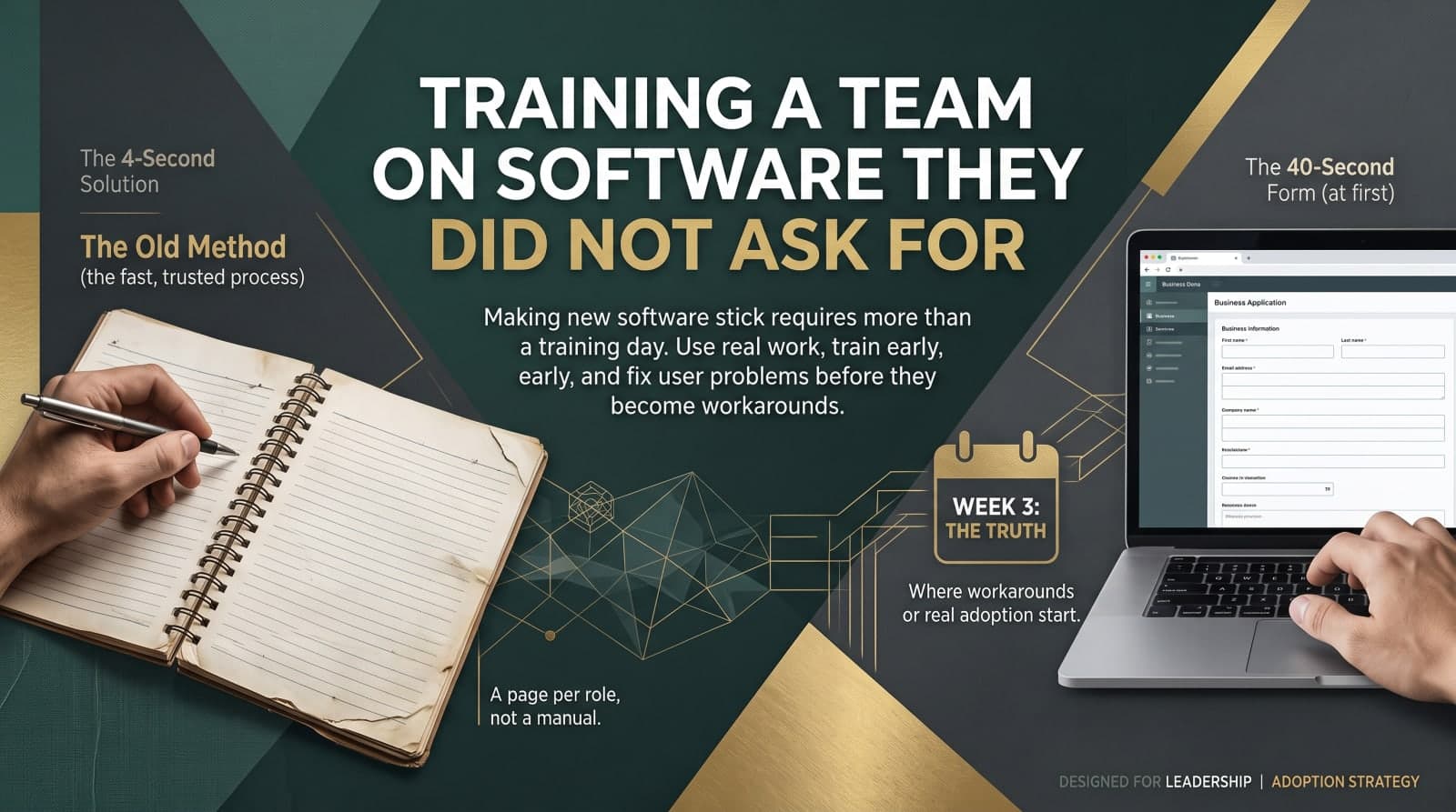 Training a Team on Software They Did Not Ask For